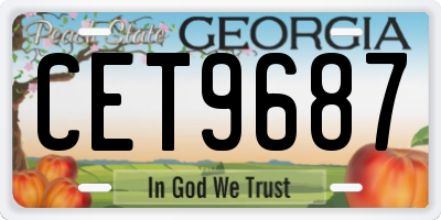 GA license plate CET9687