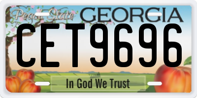 GA license plate CET9696