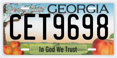 GA license plate CET9698