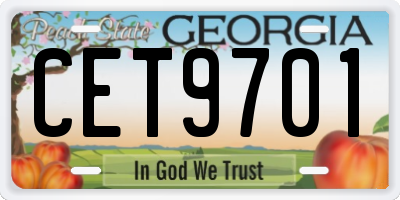 GA license plate CET9701