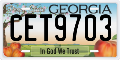 GA license plate CET9703