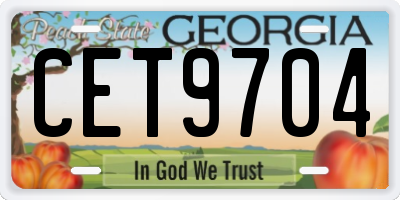 GA license plate CET9704