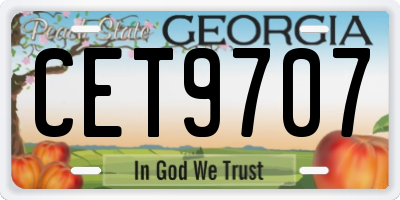 GA license plate CET9707