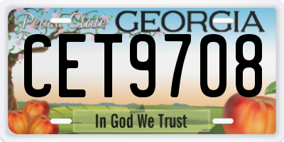 GA license plate CET9708