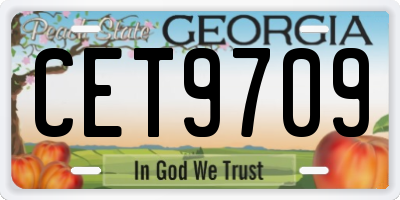 GA license plate CET9709