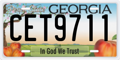 GA license plate CET9711
