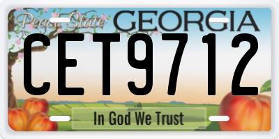 GA license plate CET9712