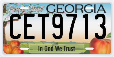 GA license plate CET9713