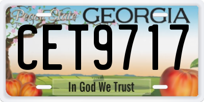 GA license plate CET9717