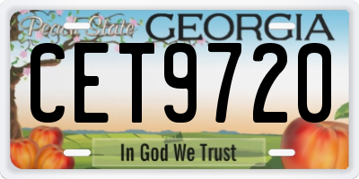 GA license plate CET9720