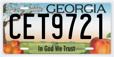 GA license plate CET9721