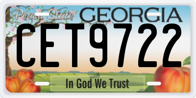 GA license plate CET9722