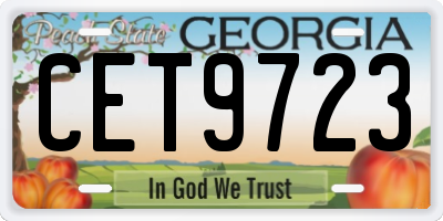GA license plate CET9723