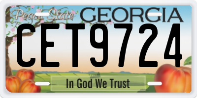 GA license plate CET9724