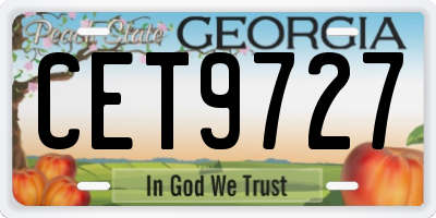 GA license plate CET9727