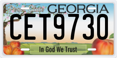 GA license plate CET9730
