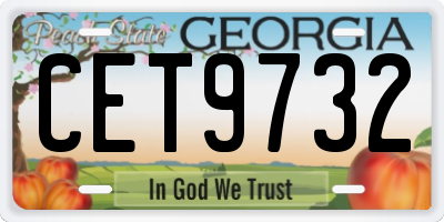 GA license plate CET9732