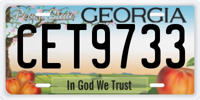 GA license plate CET9733