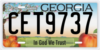 GA license plate CET9737