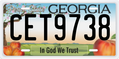 GA license plate CET9738