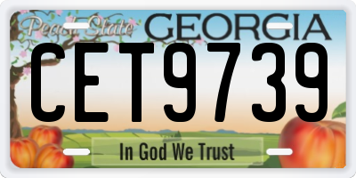 GA license plate CET9739