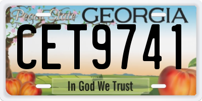 GA license plate CET9741