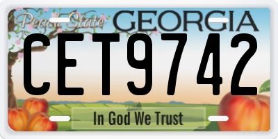 GA license plate CET9742