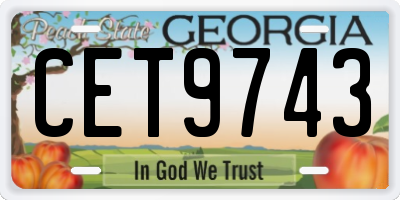 GA license plate CET9743