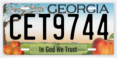 GA license plate CET9744