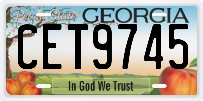 GA license plate CET9745
