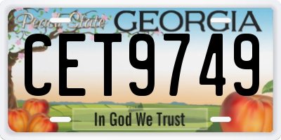 GA license plate CET9749