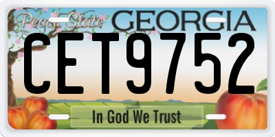 GA license plate CET9752
