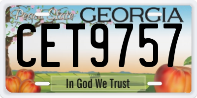 GA license plate CET9757