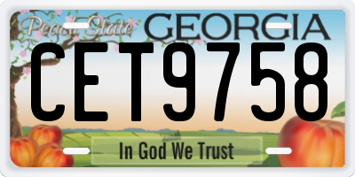 GA license plate CET9758