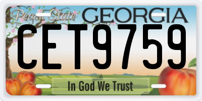 GA license plate CET9759