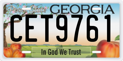 GA license plate CET9761