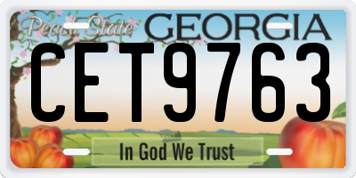 GA license plate CET9763