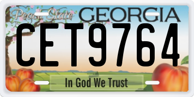 GA license plate CET9764