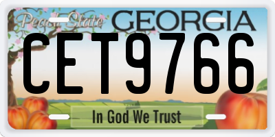 GA license plate CET9766
