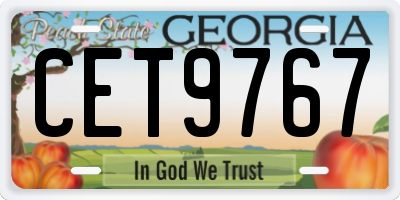 GA license plate CET9767