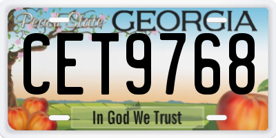 GA license plate CET9768