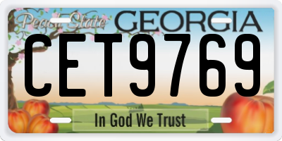GA license plate CET9769