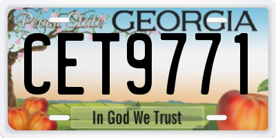 GA license plate CET9771