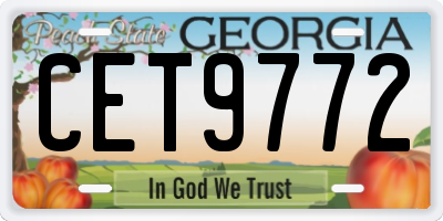 GA license plate CET9772