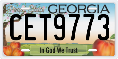 GA license plate CET9773