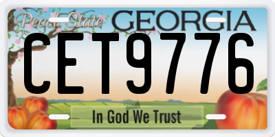 GA license plate CET9776