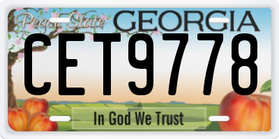 GA license plate CET9778