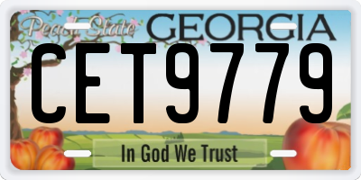 GA license plate CET9779