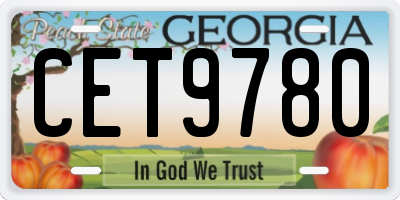 GA license plate CET9780