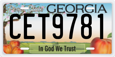 GA license plate CET9781